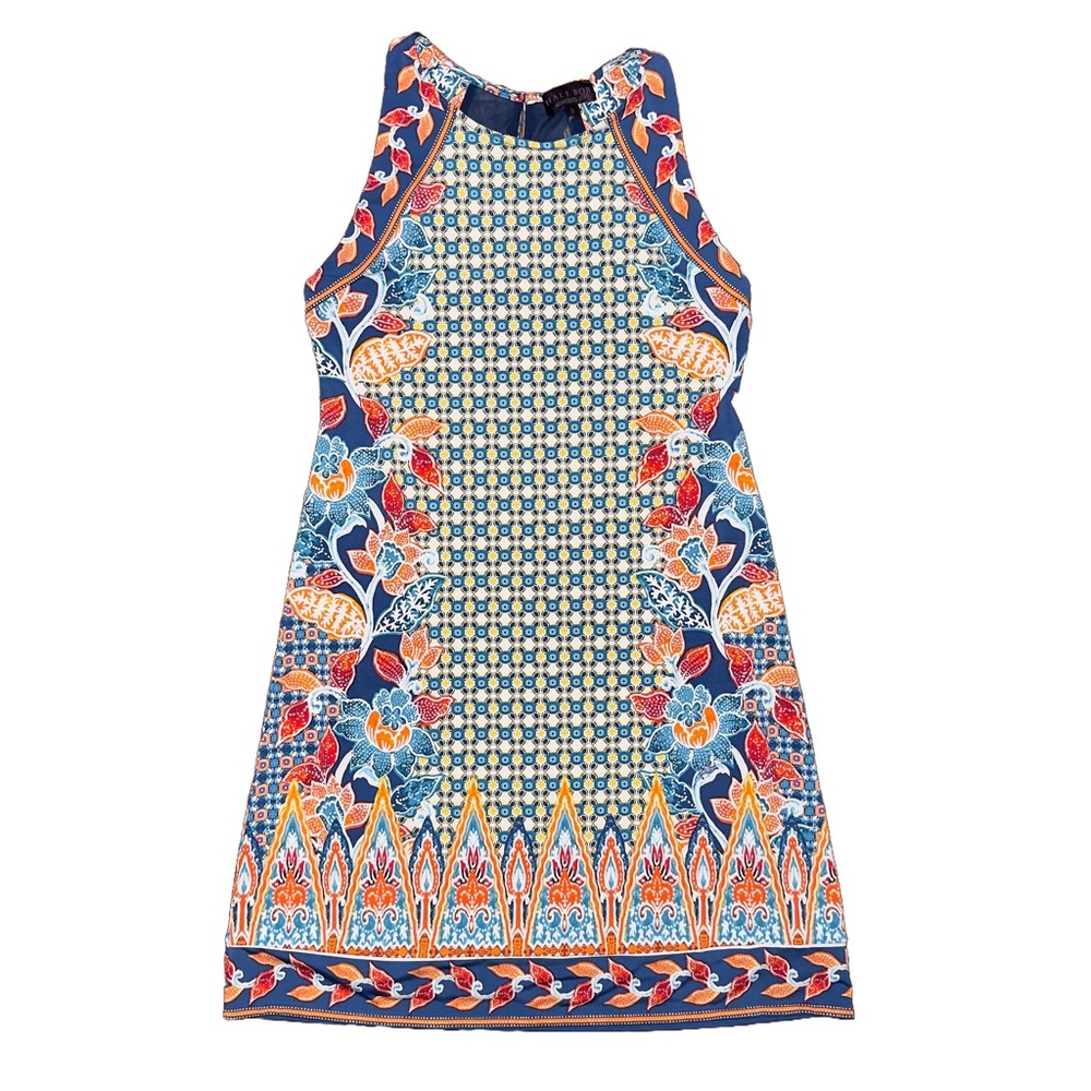 Hale Bob‎ Floral Geometric Print Mini Dress Boho Coastal Cowgirl Western